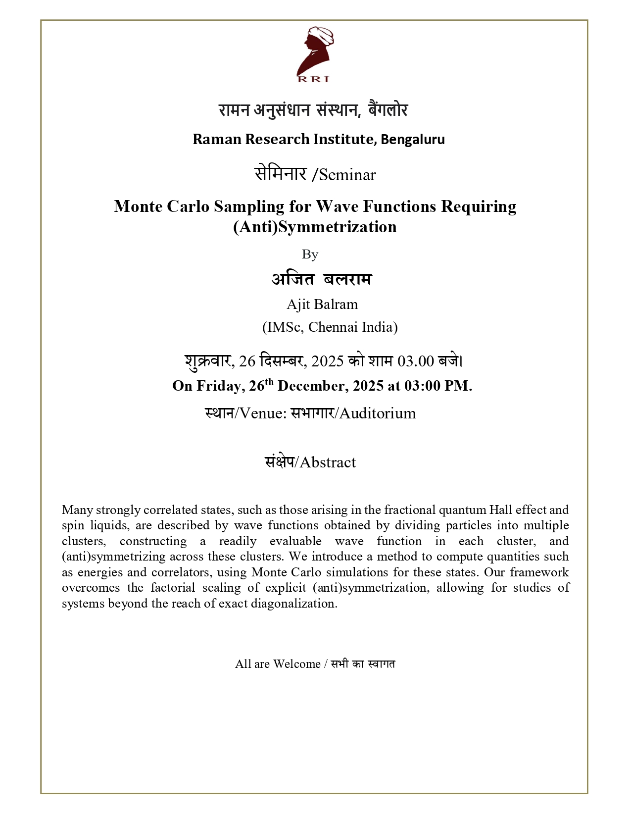 Seminar Notice
