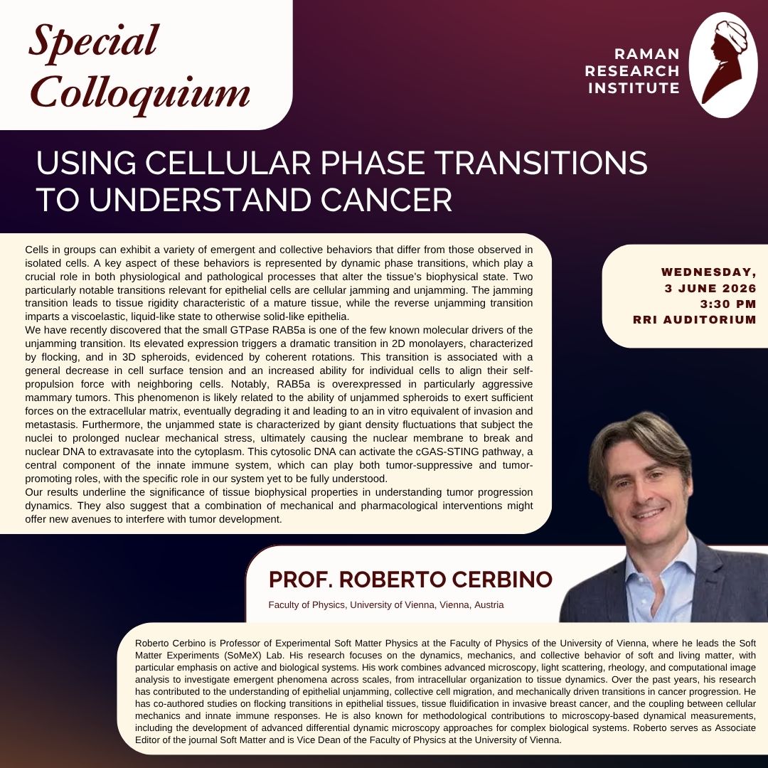 Special Colloquium by Prof. Roberto Cerbino