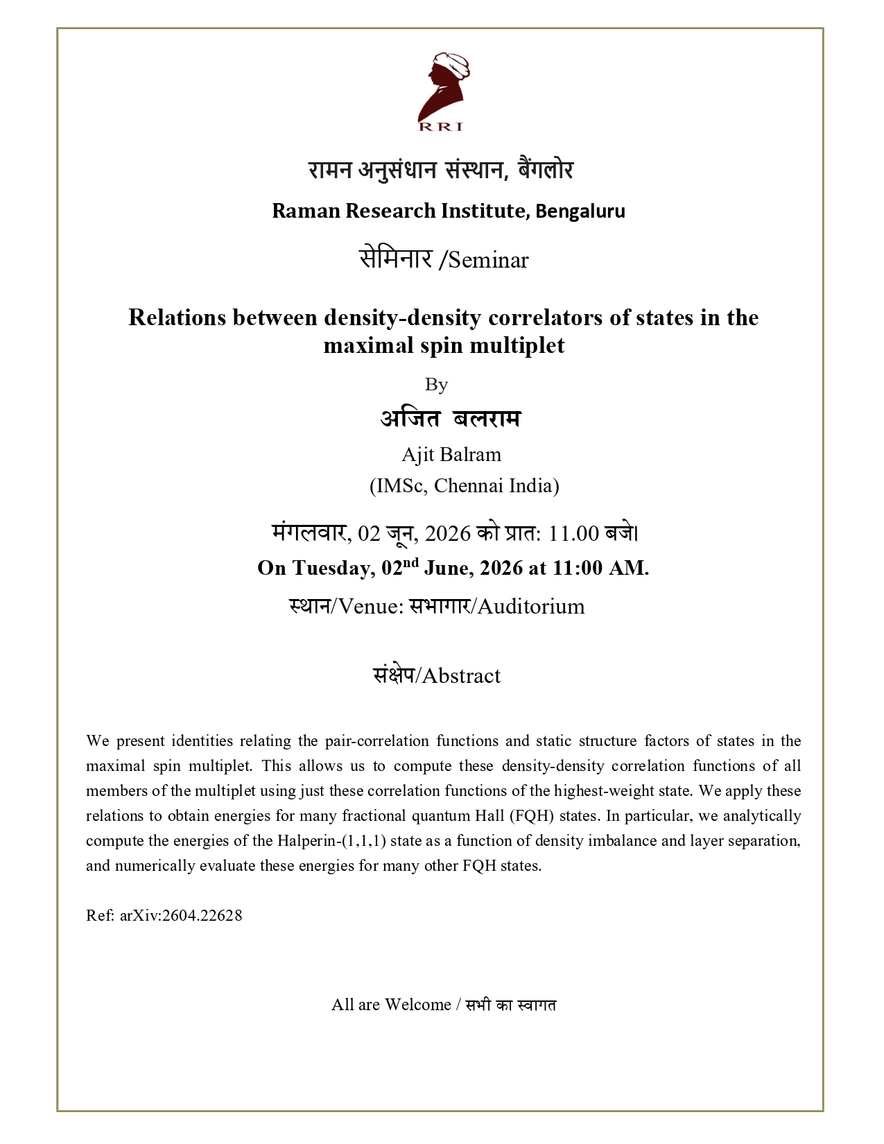 Seminar Notice