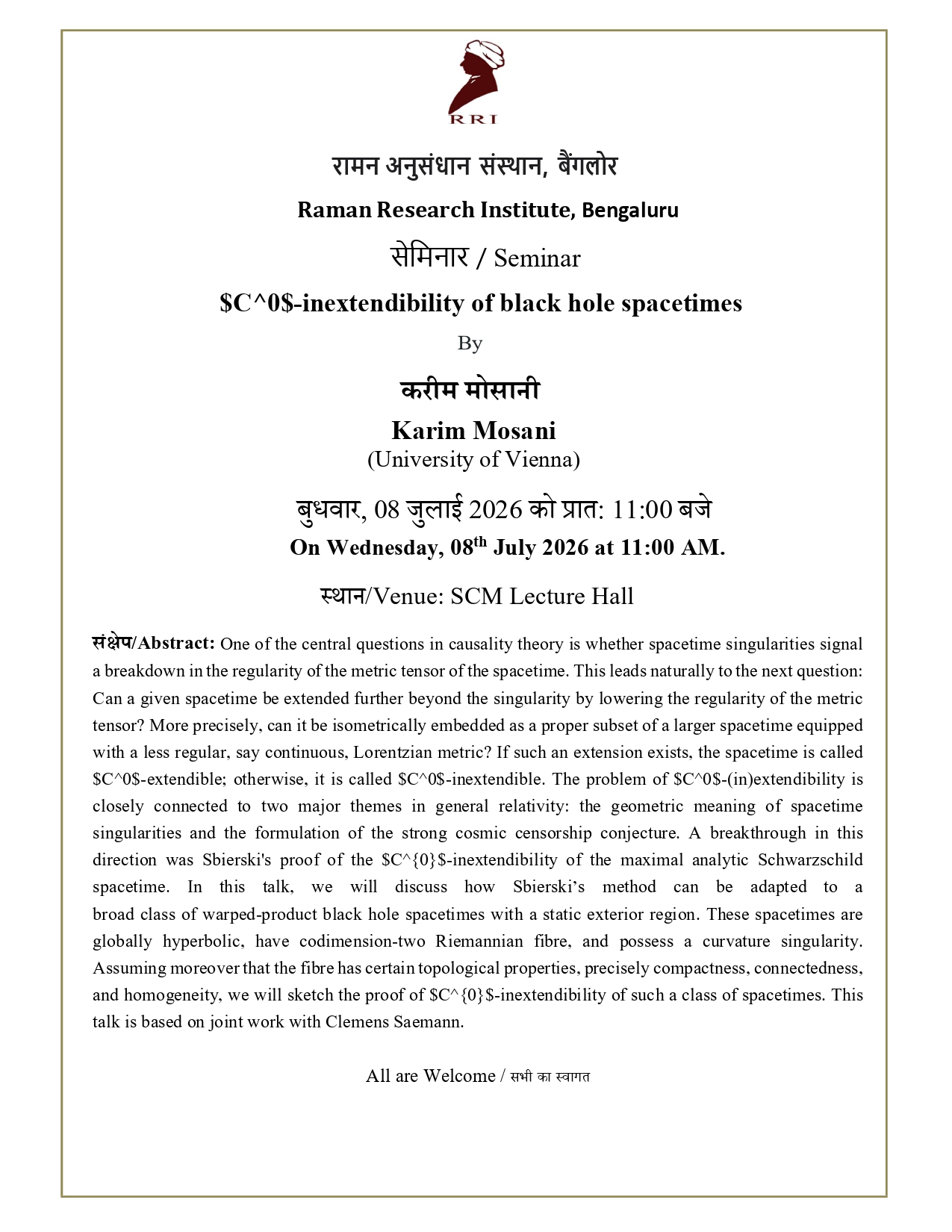 Seminar Notice
